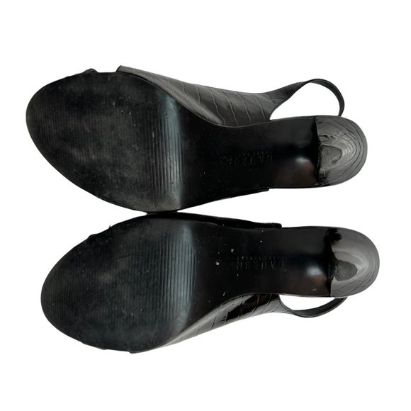 Ralph Lauren Black Patent Open Toe Pumps Size 7.5 - Picture 3 of 5